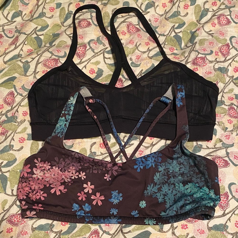 lululemon athletica Black and Floral Sports Bras